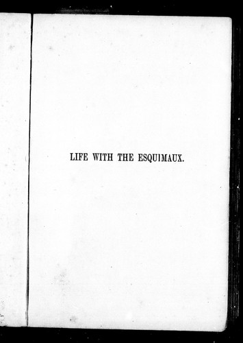 Cover for Life with the Esquimaux