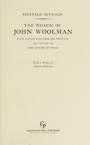 Cover for The wisdom of John Woolman