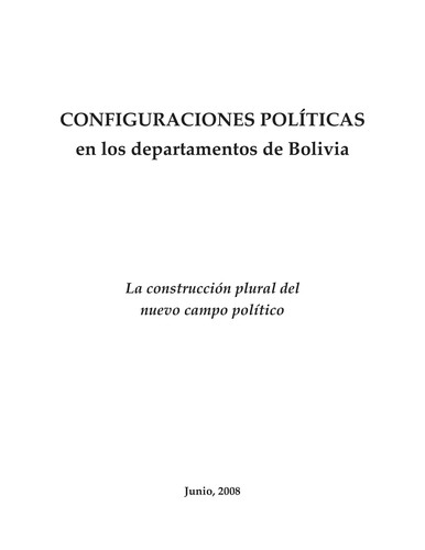 Cover for Configuraciones políticas en los departamentos de Bolivia
