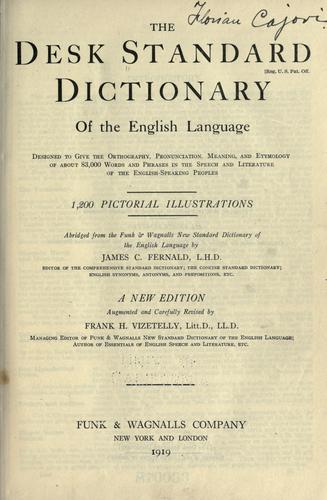Cover for Desk standard dictionary of the English language