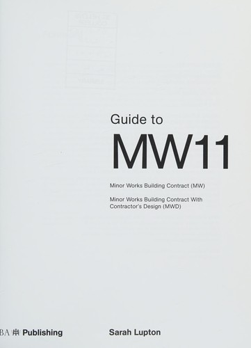 Cover for Guide to the JCT Minor Works Contract