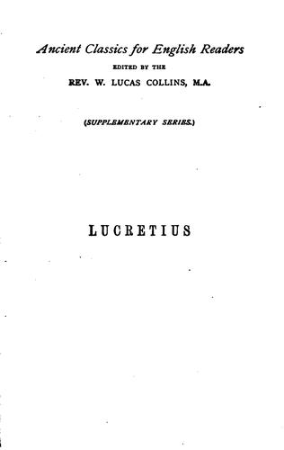 Cover for Lucretius