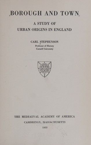 Cover for Borough and town