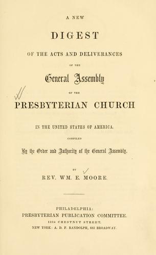Cover for A new digest of the acts and deliverances of the General Assembly ...