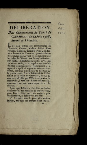 Cover for De libe ration