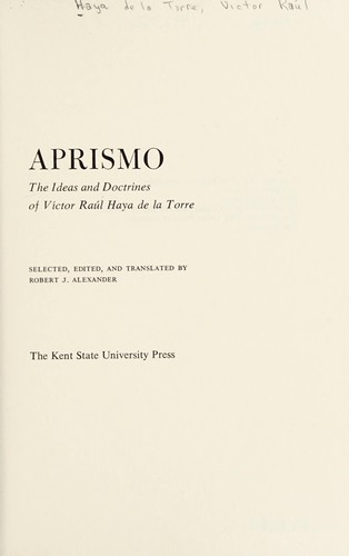 Cover for Aprismo