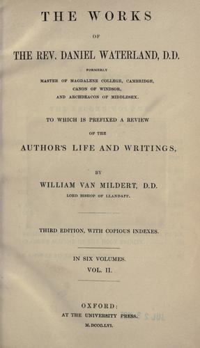 Cover for works of the Rev. Daniel Waterland, D.D. ...