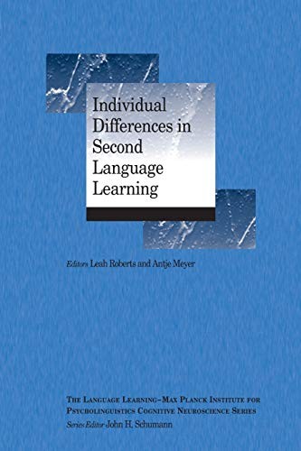 Cover for Individual differences in second language learning
