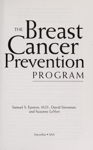 Cover for Breast cancer prevention program