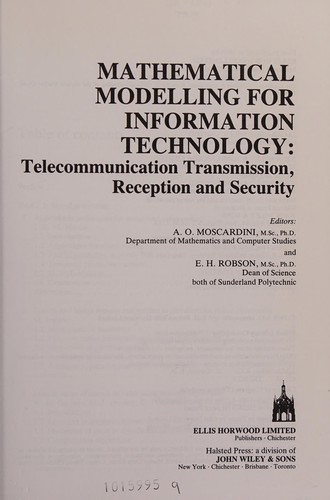 Cover for Mathematical modelling for information technology