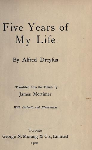 Cover for Five years of my life.