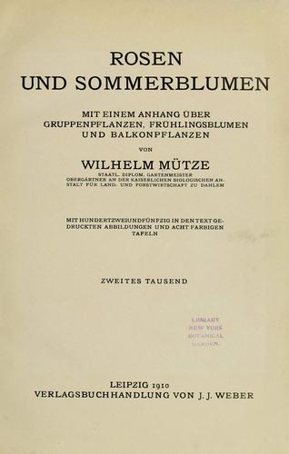 Cover for Rosen und Sommerblumen