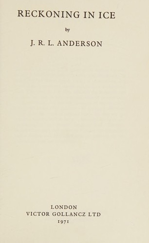 Cover for Reckoning in ice