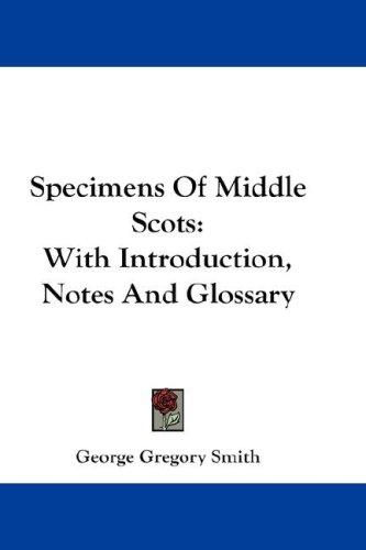 Cover for Specimens Of Middle Scots