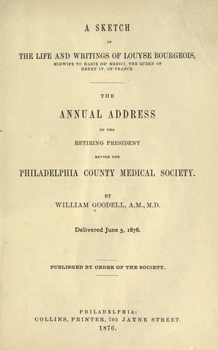 Cover for A sketch of the life and writings of Louyse Bourgeois