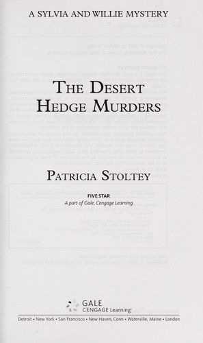Cover for The desert hedge murders