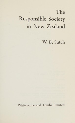 Cover for The responsible society in New Zealand
