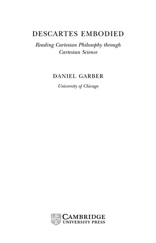 Cover for Descartes embodied