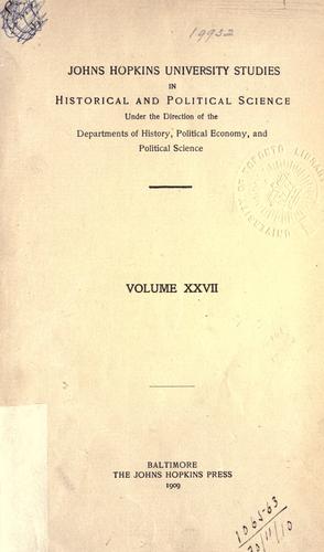 Cover for The self-reconstruction of Maryland, 1864-1867.