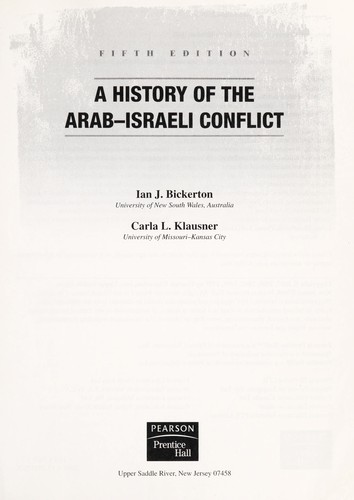 Cover for A history of the Arab-Israeli conflict