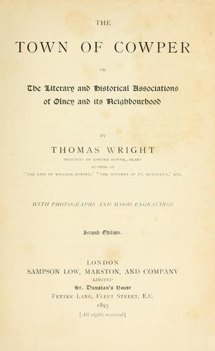 Cover for town of Cowper
