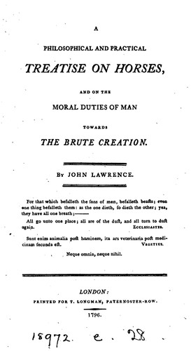 Cover for A Philosophical and Practical Treatise on Horses: And on the Moral Duties of Man Towards the ...
