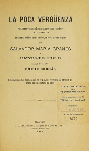 Cover for La poca vergüenza