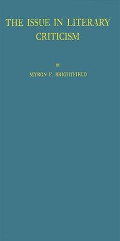 Cover for The Issue in Literacy Criticism:
