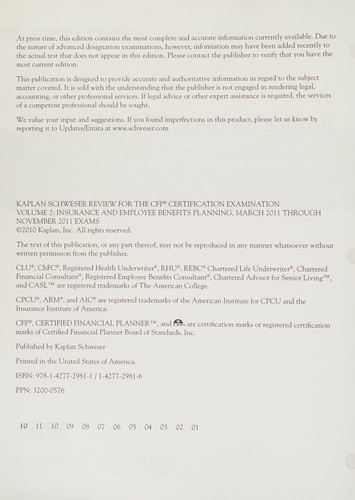 Cover for Insurance and Employee Benefits Planning