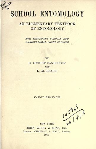 Cover for School entomology