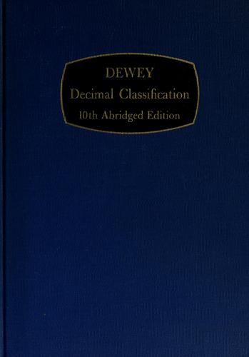 Cover for Abridged Dewey decimal classification and relative index