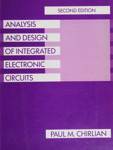 Cover for Analysis and design of integrated electronic circuits.