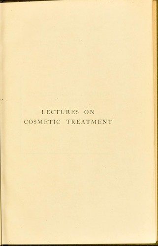 Cover for Lectures on cosmetic treatment