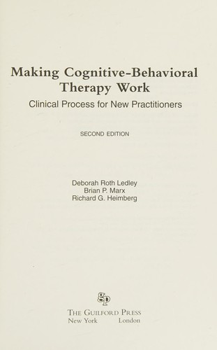 Cover for Making cognitive-behavioral therapy work