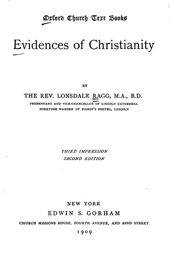 Cover for Evidences of Christianity