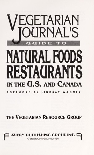 Cover for Vegetarian journal's guide to natural foods restaurants in the U.S. and Canada