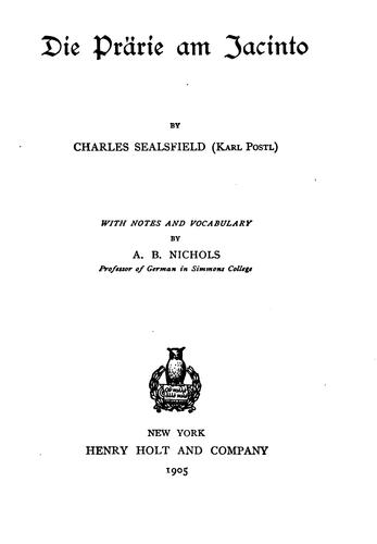 Cover for Die prärie am Jacinto