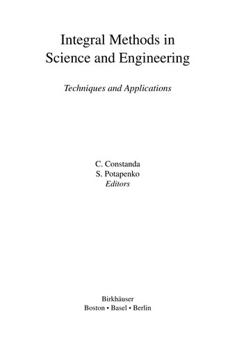 Cover for Integral methods in science and engineering