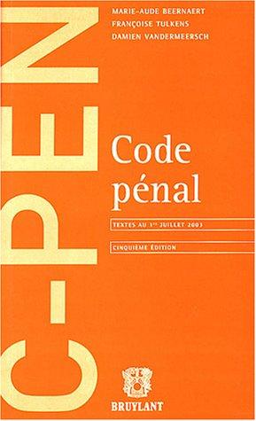 Cover for Code pénal