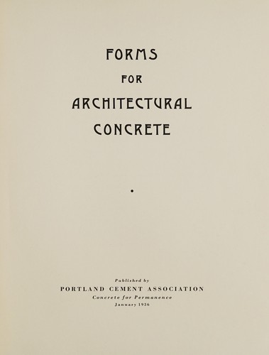Cover for Forms for architectural concrete