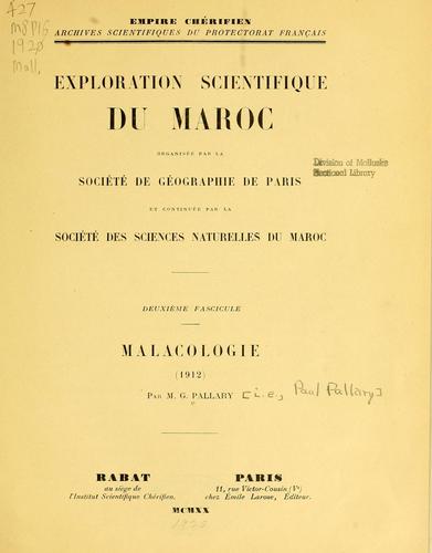 Cover for Malacologie (1912)