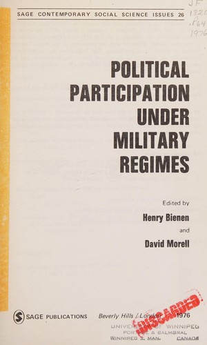 Cover for Political participation under military regimes
