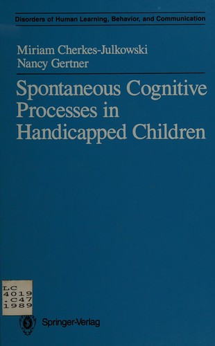 Cover for Spontaneous cognitive processes in handicapped children