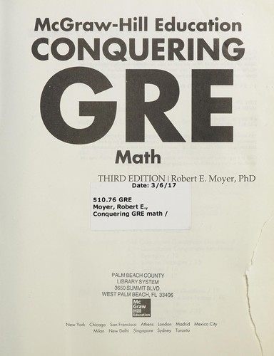 Cover for McGraw-Hill Education conquering GRE math