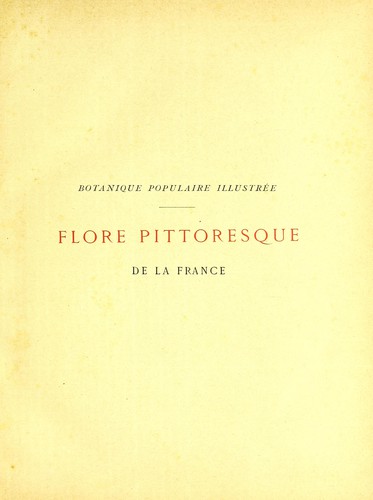 Cover for Flore pittoresque de la France