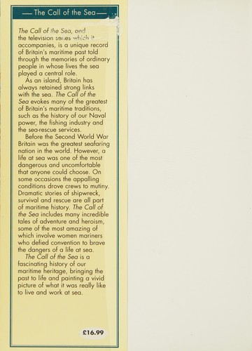 Cover for The call of the sea