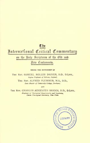 Cover for A critical and exegetical commentary on the gospel according to S. Matthew.