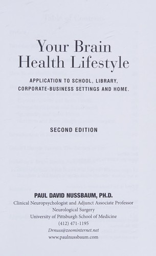 Cover for Your brain health lifestyle