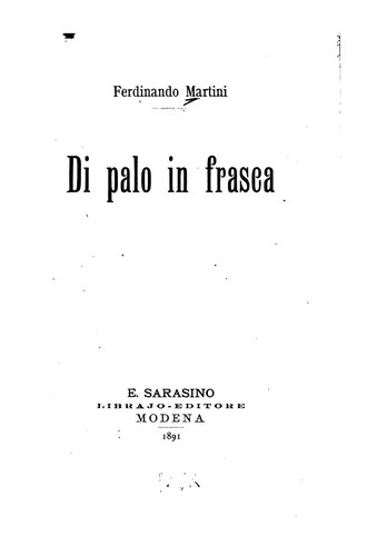 Cover for Di palo in frasca