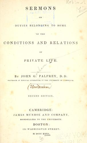 Cover for Sermons on duties belonging to some of the conditions and relations of private life